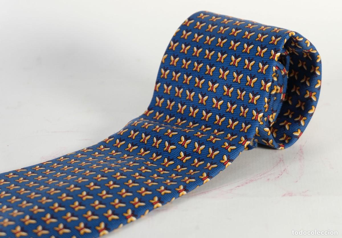 Vintage: Corbata compagnia della seda 100% seda con estampado de mariposas - Foto 2