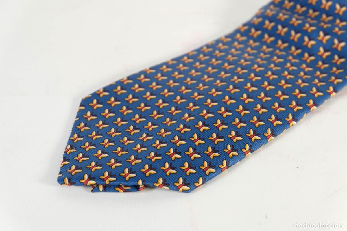 Vintage: Corbata compagnia della seda 100% seda con estampado de mariposas - Foto 3