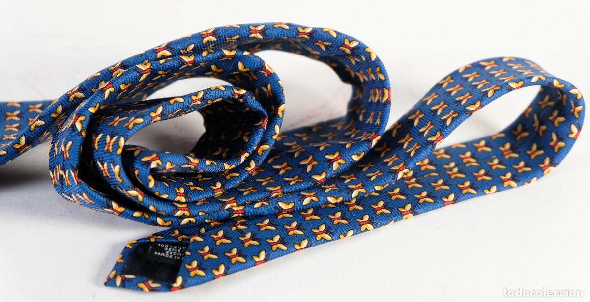 Vintage: Corbata compagnia della seda 100% seda con estampado de mariposas - Foto 6