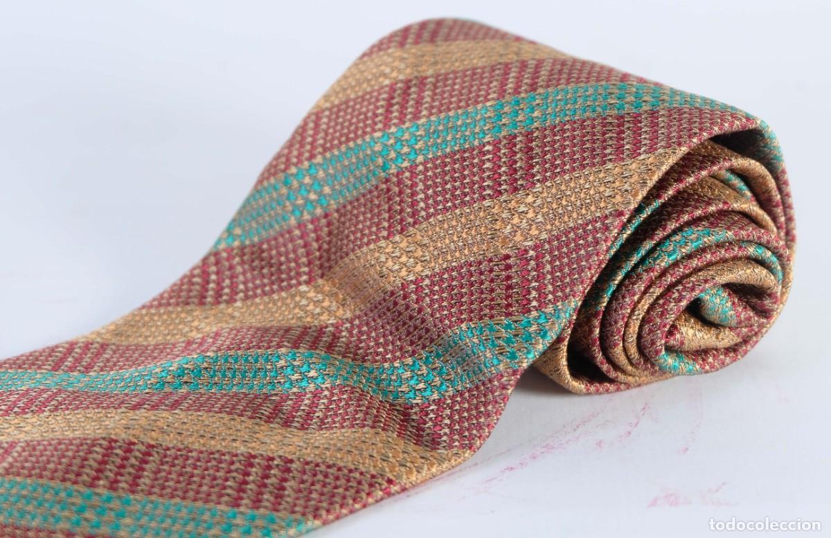 Vintage: Corbata Mario Giraudi 100% seda con rayas en diagonal - Foto 2