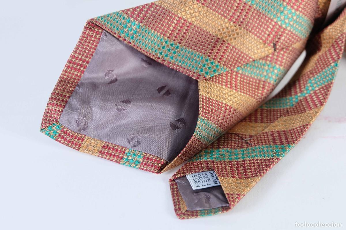 Vintage: Corbata Mario Giraudi 100% seda con rayas en diagonal - Foto 4