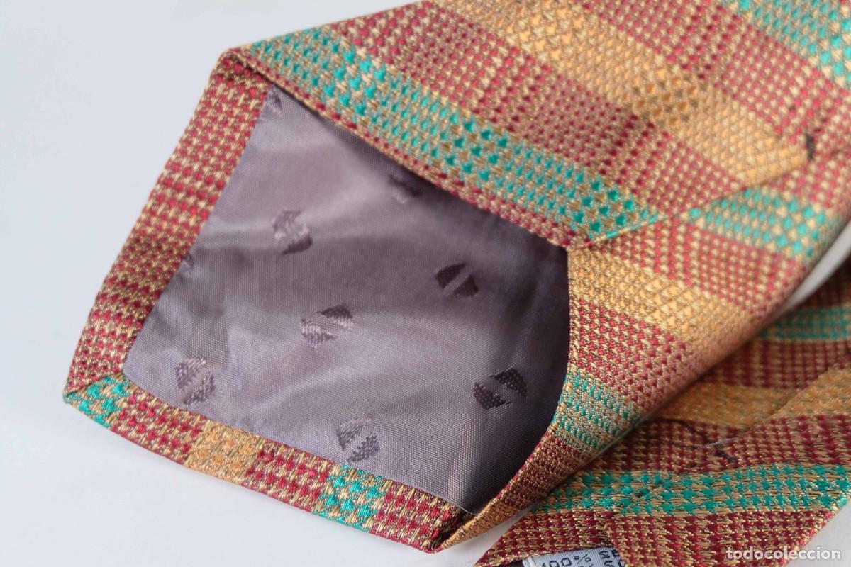 Vintage: Corbata Mario Giraudi 100% seda con rayas en diagonal - Foto 5