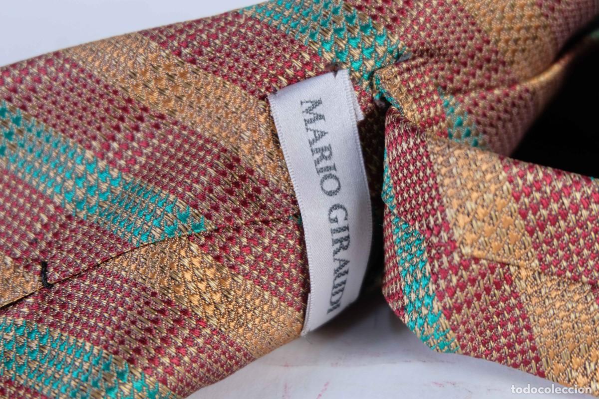 Vintage: Corbata Mario Giraudi 100% seda con rayas en diagonal - Foto 6