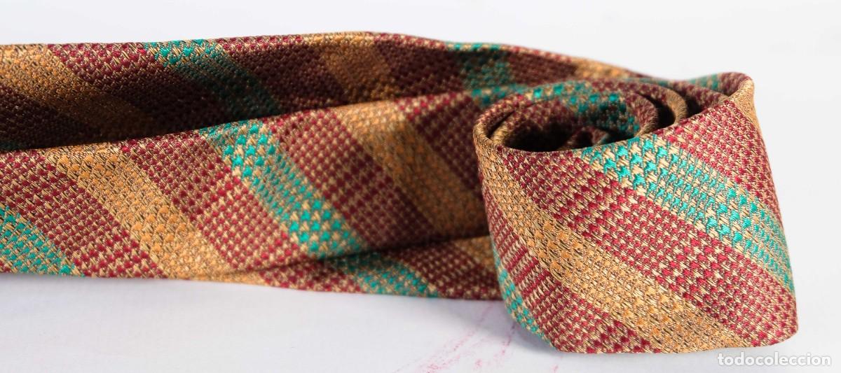 Vintage: Corbata Mario Giraudi 100% seda con rayas en diagonal - Foto 7