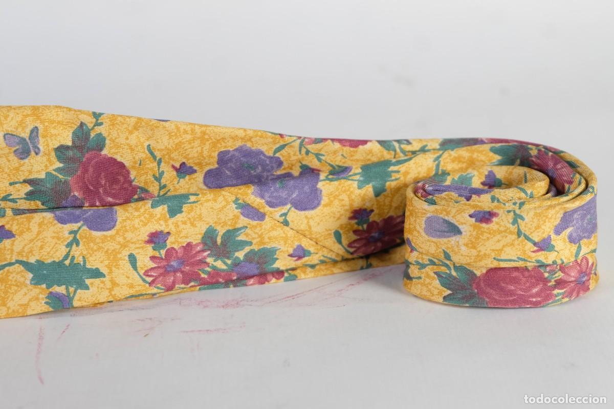 Vintage: Corbata Gianmaria Ferrara 100% seda con estampado de flores - Foto 6