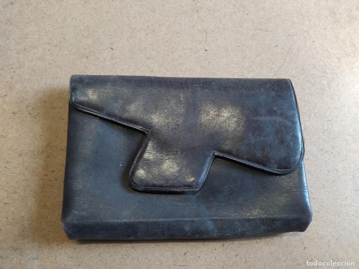 Vintage: Cartera de cuero, negra - Foto 1