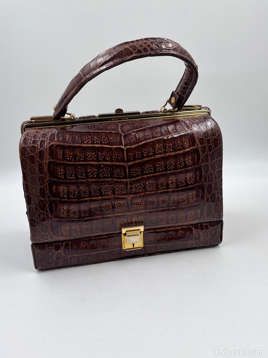 Vintage: Antiguo bolso vintage de los a&ntilde;os 60 circa 1960 marca Areitio en piel de reptil