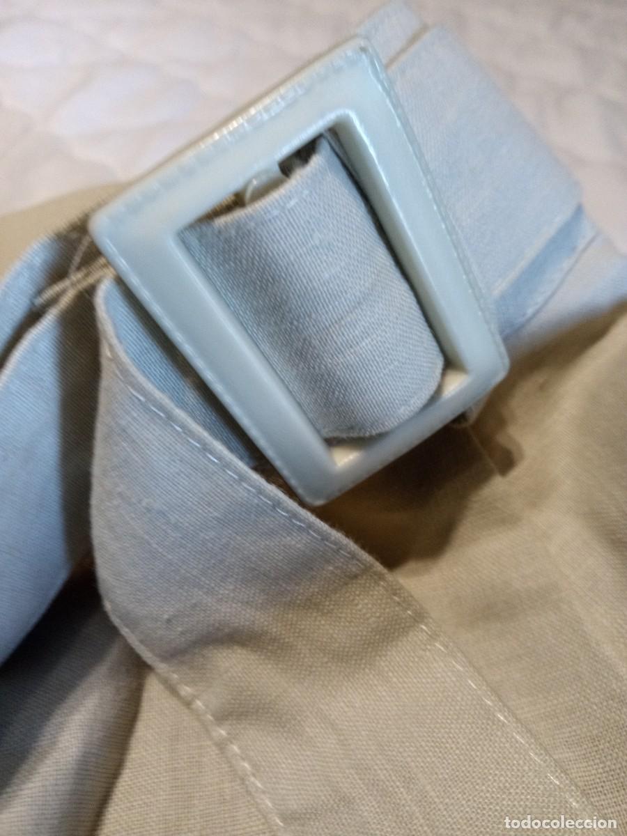 Vintage: Falda recta con cintur&oacute;n. 54% lino. Talla 44. - Foto 5