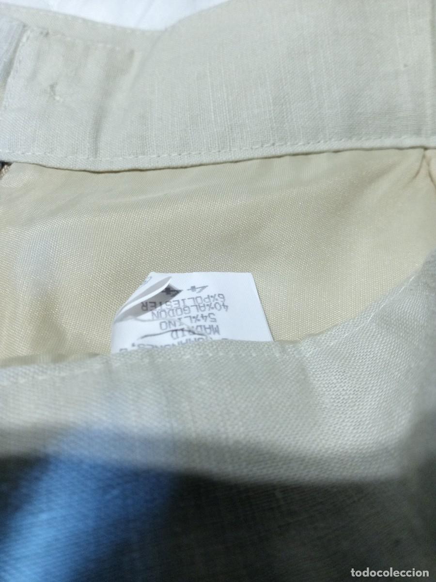 Vintage: Falda recta con cintur&oacute;n. 54% lino. Talla 44. - Foto 6