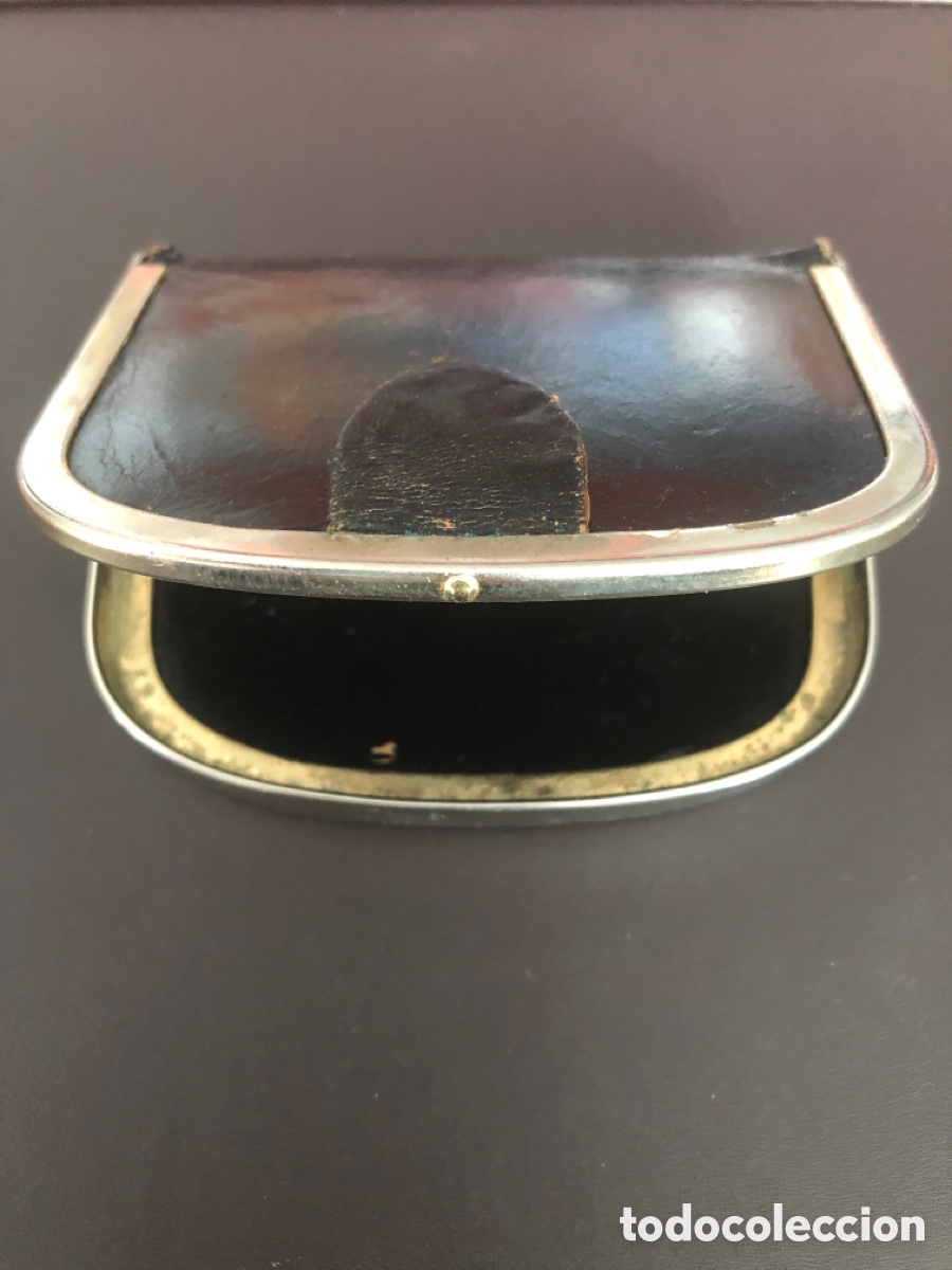 Vintage: Antiguo monedero piel y plata - Foto 1