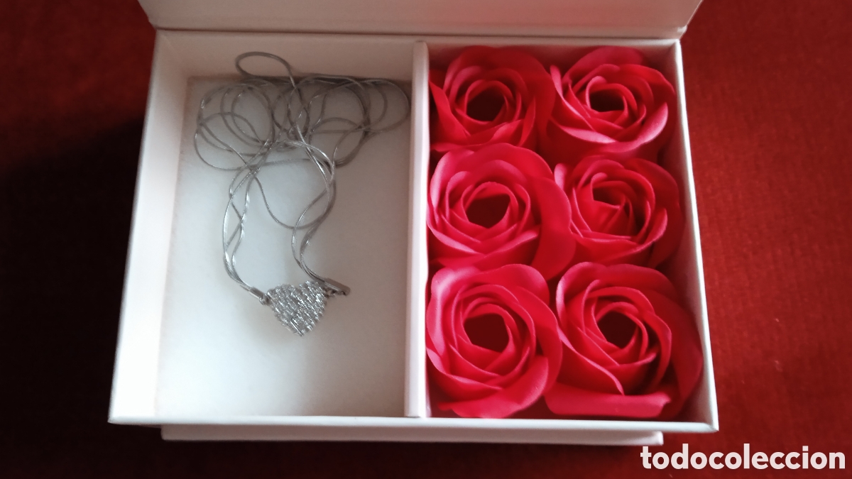 Vintage: Collar coraz&oacute;n imantado con caja imantada y rosas - Foto 5