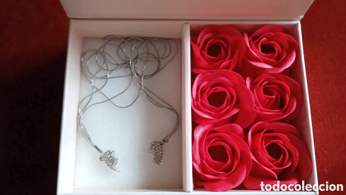 Vintage: Collar coraz&oacute;n imantado con caja imantada y rosas - Foto 9