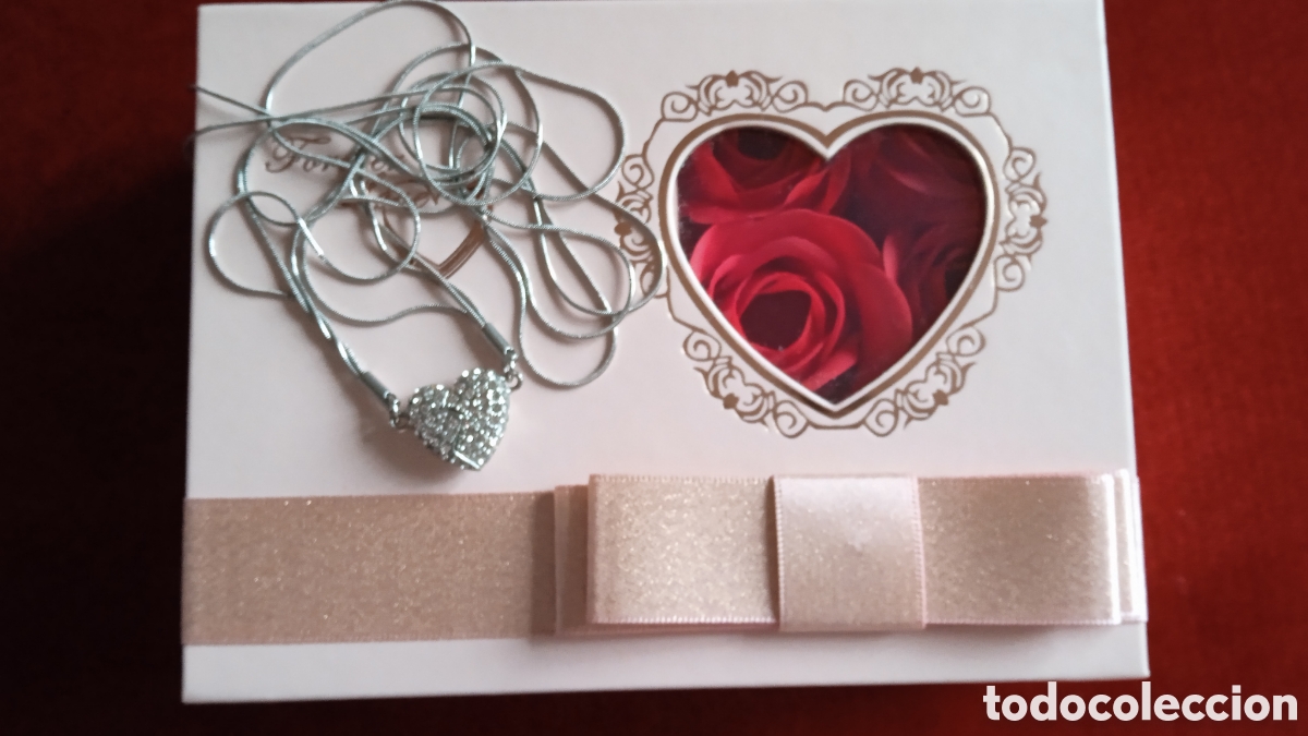 Vintage: Collar coraz&oacute;n imantado con caja imantada y rosas - Foto 3