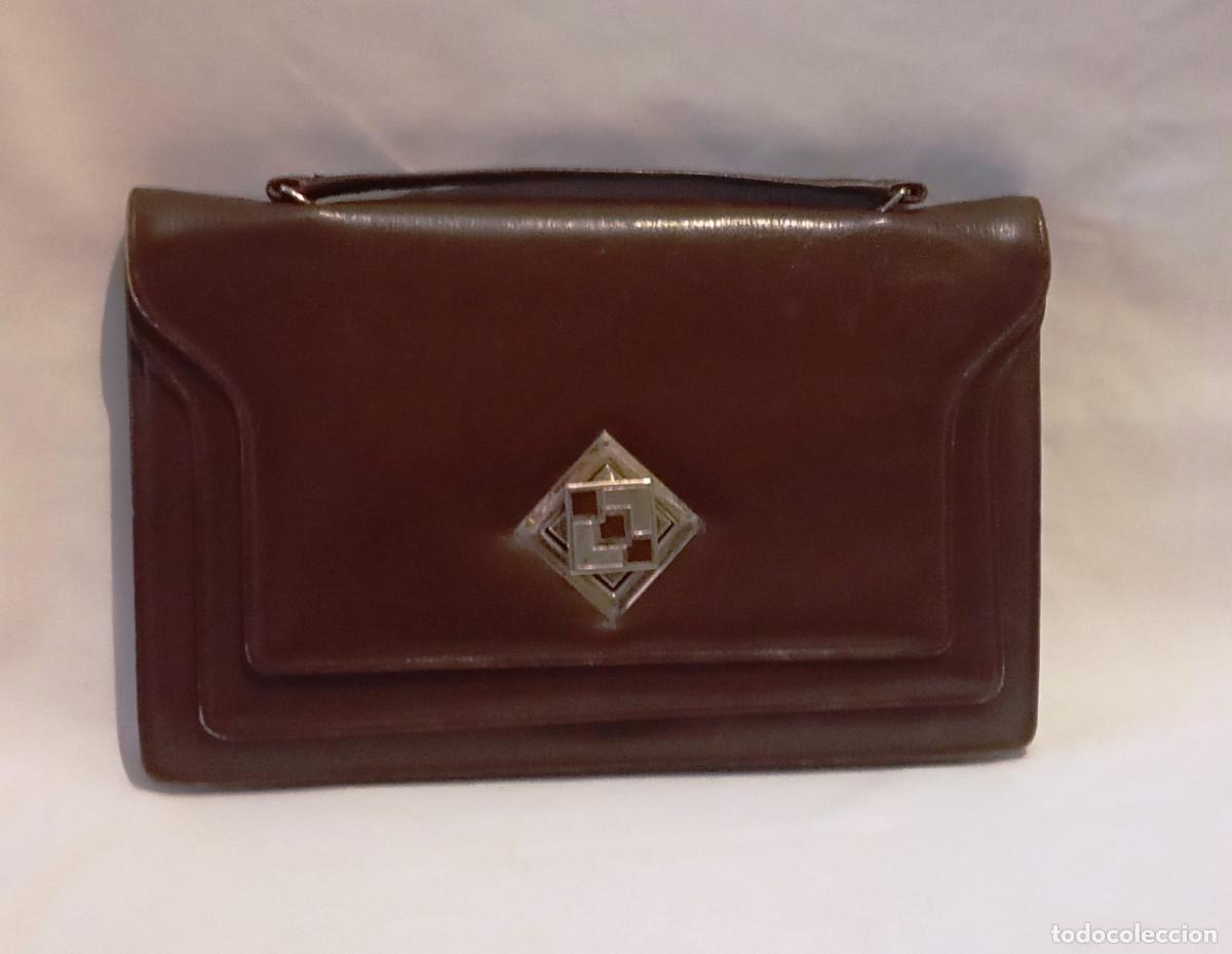 Vintage: Bolso de piel vintage marr&oacute;n - Foto 1