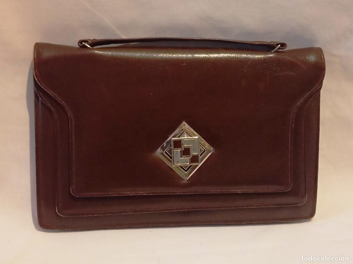 Vintage: Bolso de piel vintage marr&oacute;n - Foto 2