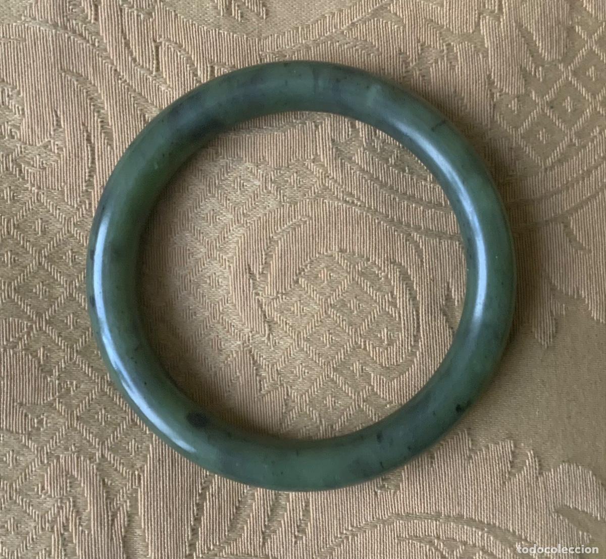 Vintage: PULSERA JADE VERDE OSCURO - Foto 1
