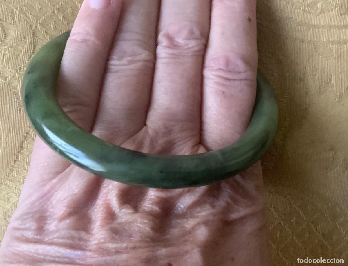 Vintage: PULSERA JADE VERDE OSCURO - Foto 2