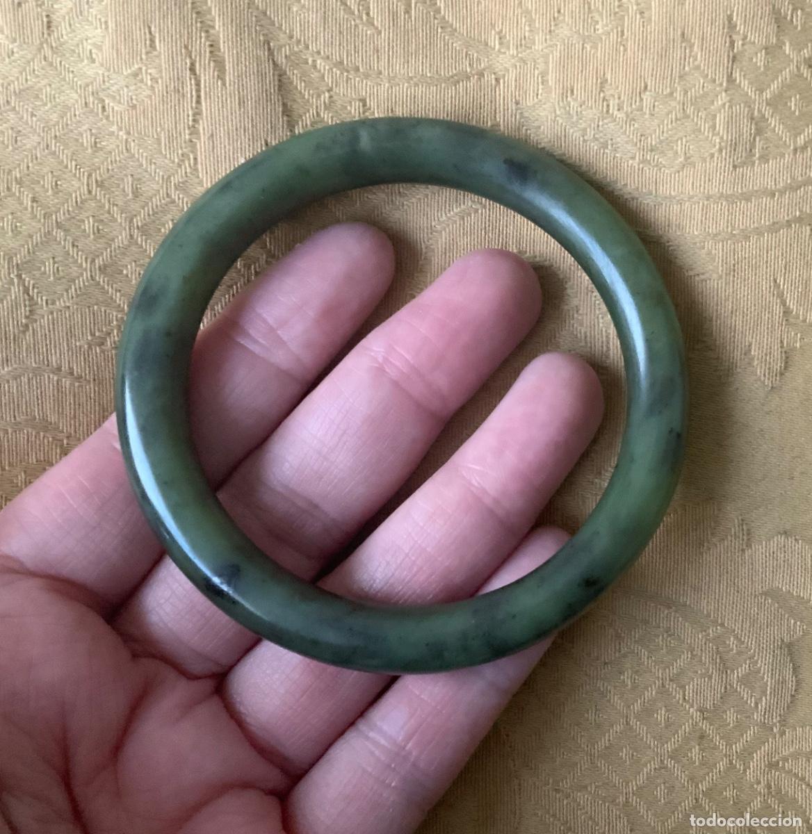 Vintage: PULSERA JADE VERDE OSCURO - Foto 3