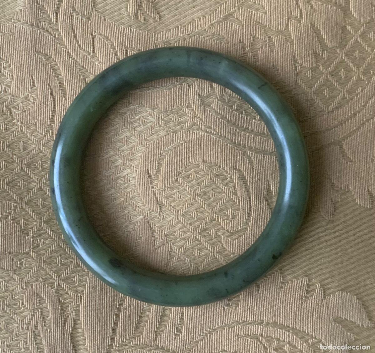 Vintage: PULSERA JADE VERDE OSCURO - Foto 4