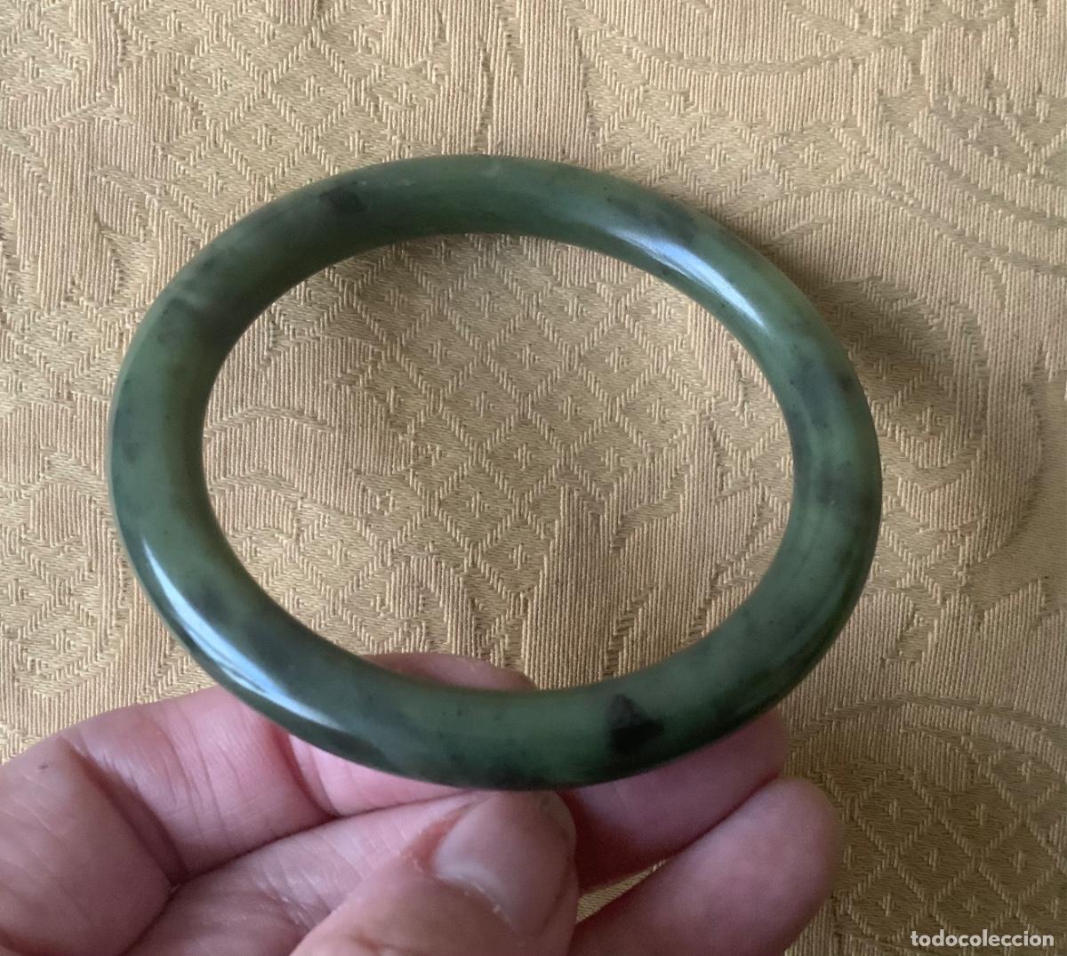 Vintage: PULSERA JADE VERDE OSCURO - Foto 5