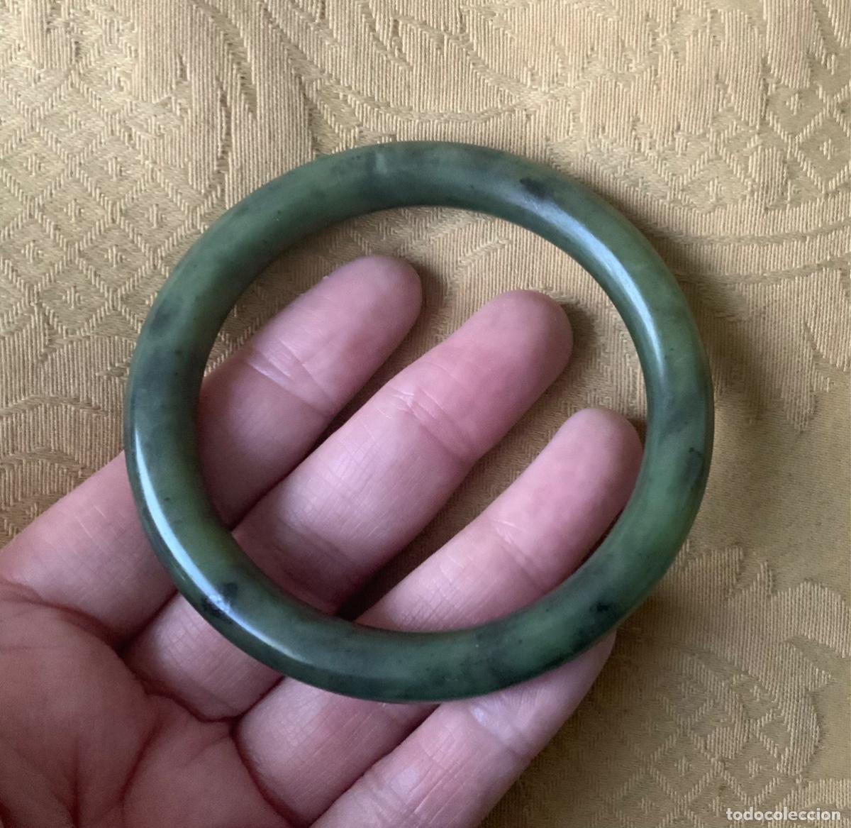 Vintage: PULSERA JADE VERDE OSCURO - Foto 6