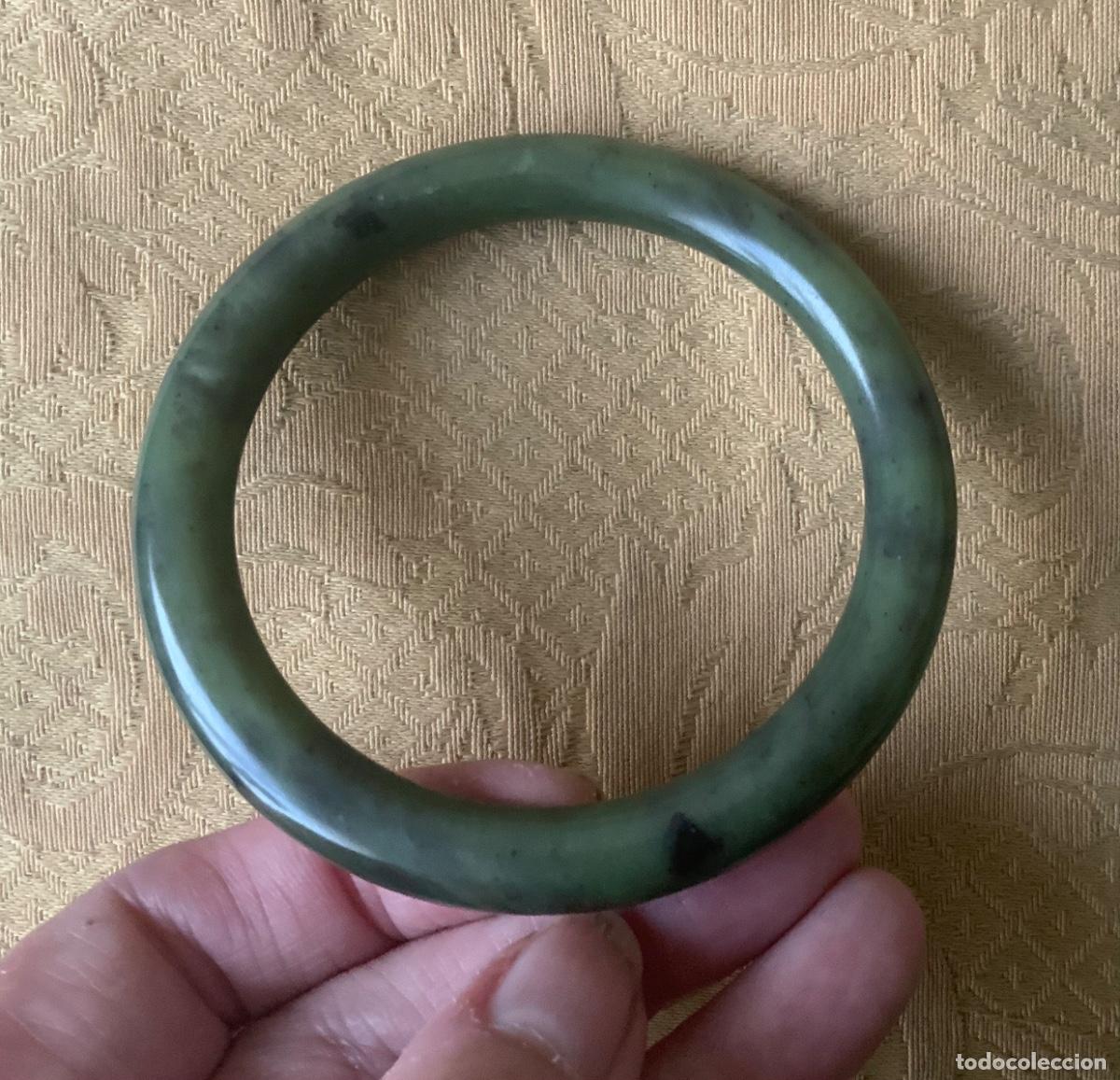 Vintage: PULSERA JADE VERDE OSCURO - Foto 8