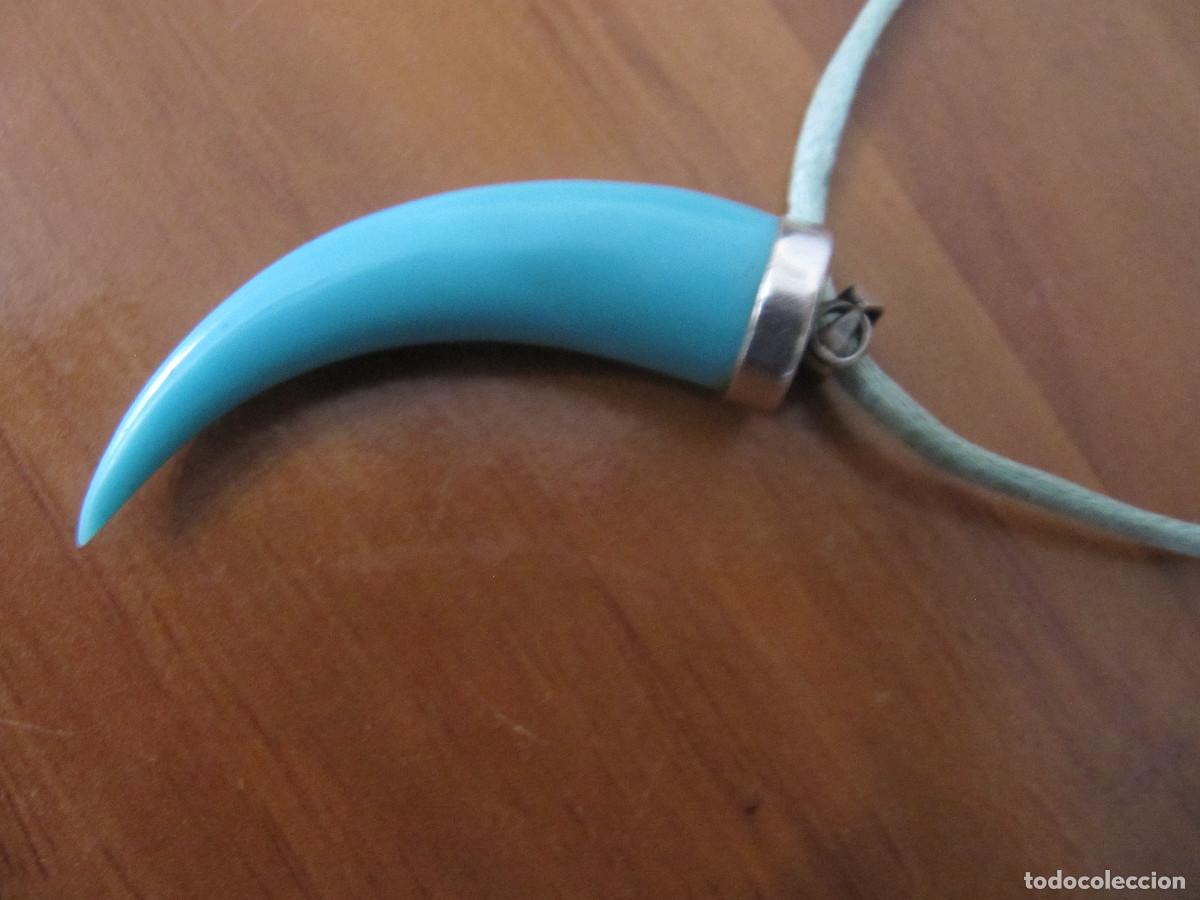 Vintage: COLGANTE CUERNO TURQUESA - Foto 2
