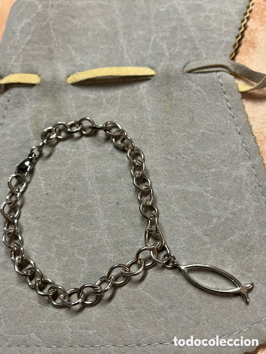 Vintage: Pulsera eslab&oacute;n plateada con &ldquo;Pez&rdquo; - Foto 4