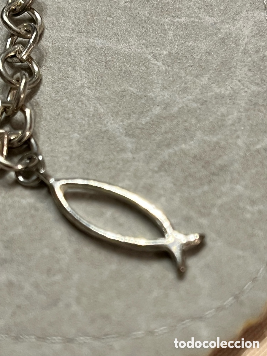 Vintage: Pulsera eslab&oacute;n plateada con &ldquo;Pez&rdquo; - Foto 1