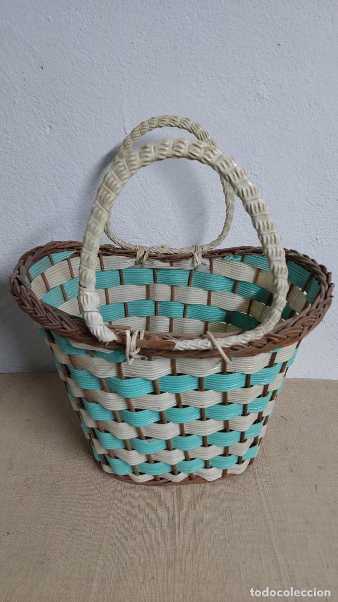 Vintage: Bolso vintage de la compra enea y plastico - Foto 1