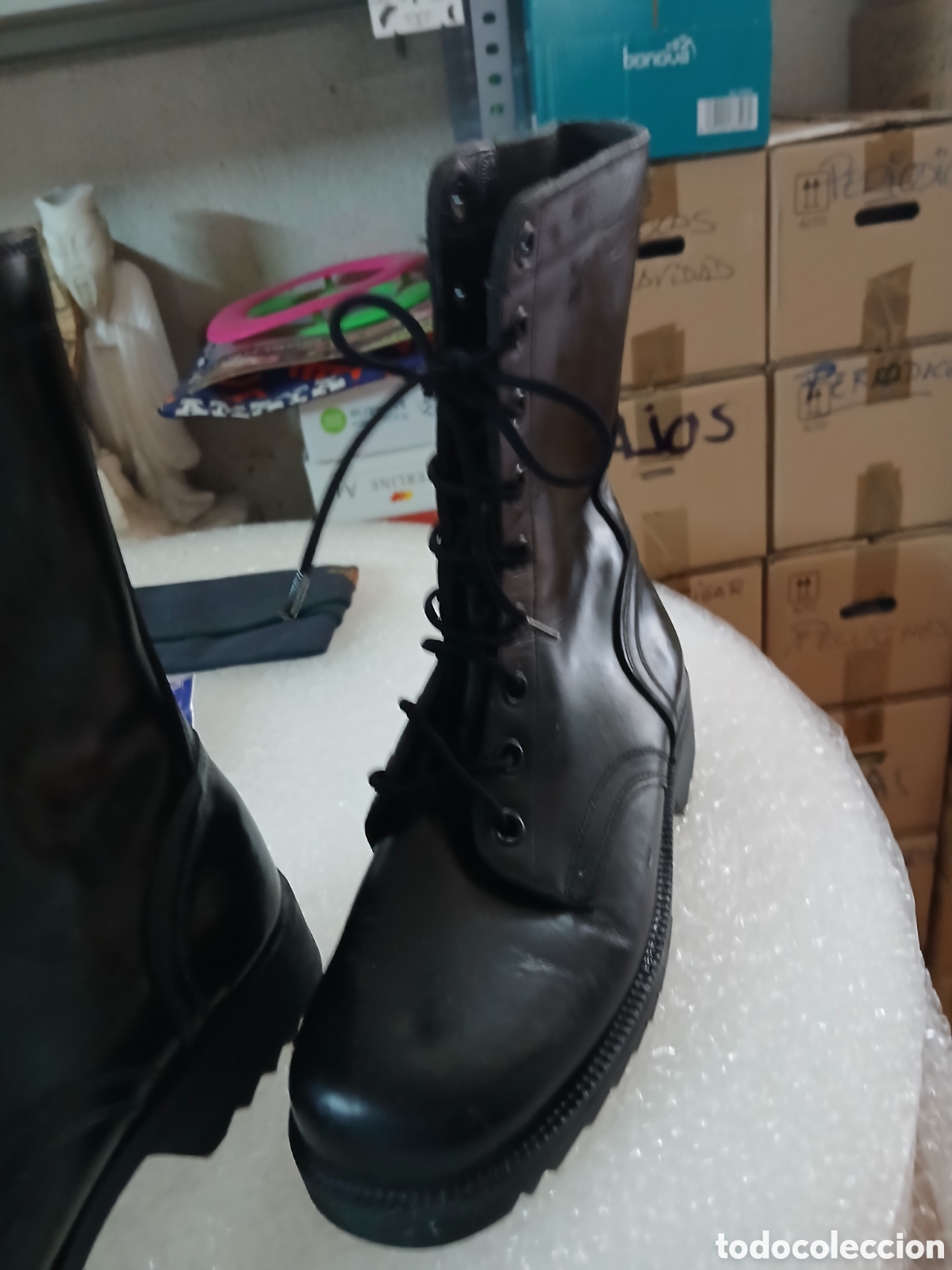 Vintage: BOTAS NEGRAS ESTILO MILITAR TALLA 38 - Foto 4
