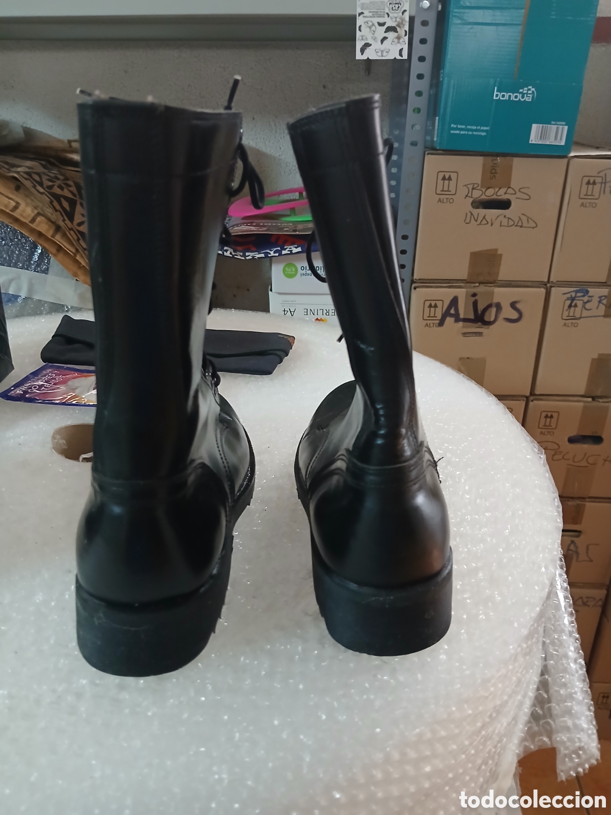 Vintage: BOTAS NEGRAS ESTILO MILITAR TALLA 38 - Foto 5