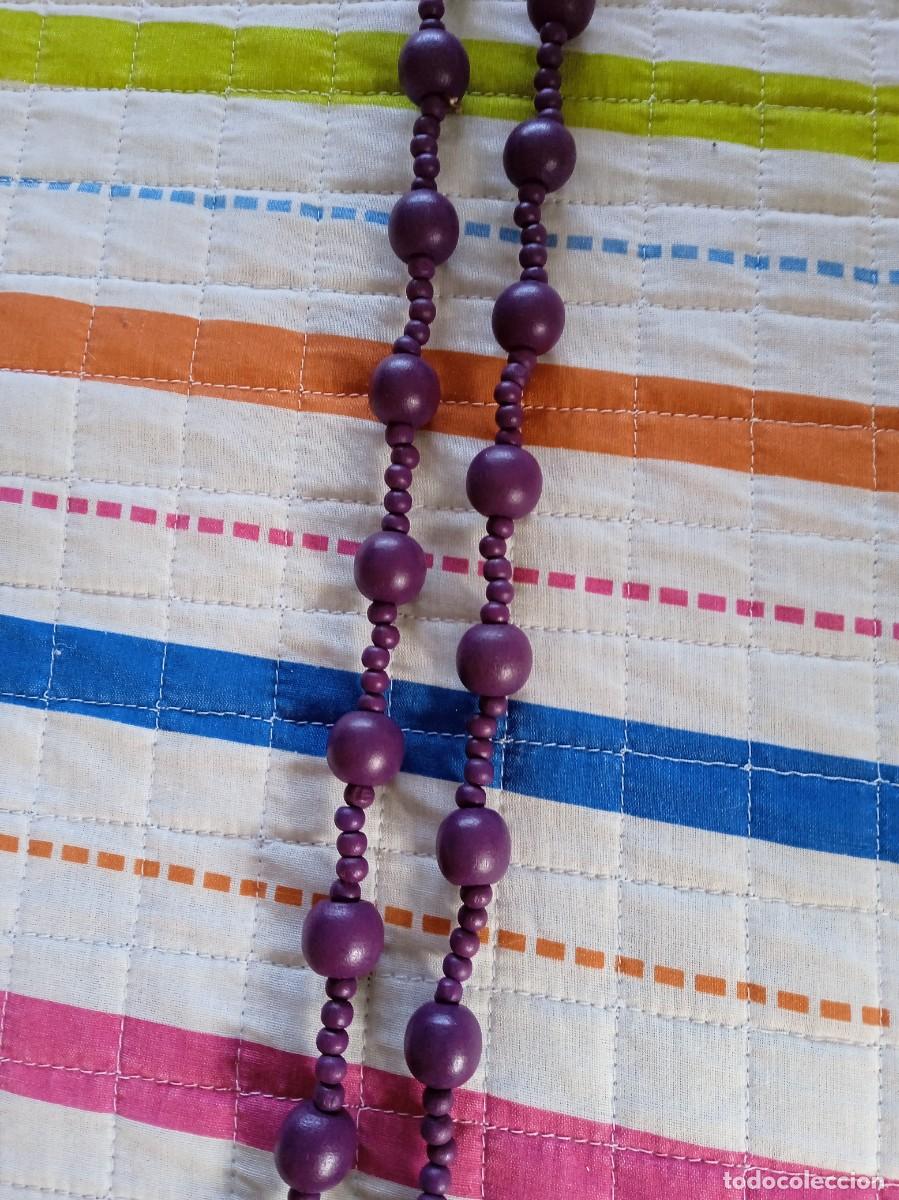Vintage: COLLAR MORADO PARECE DE MADERA-A&Ntilde;OS 80 - Foto 2