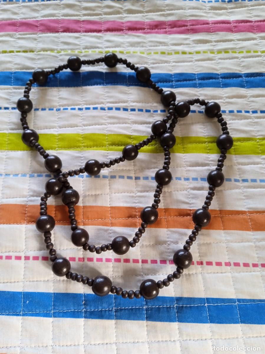 Vintage: COLLAR NEGRO DE MADERA DE LOS A&Ntilde;OS 80 - Foto 1
