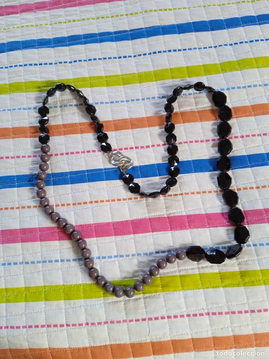 Vintage: COLLAR BICOLOR-NEGRO Y GRIS-ALOS 80 - Foto 2