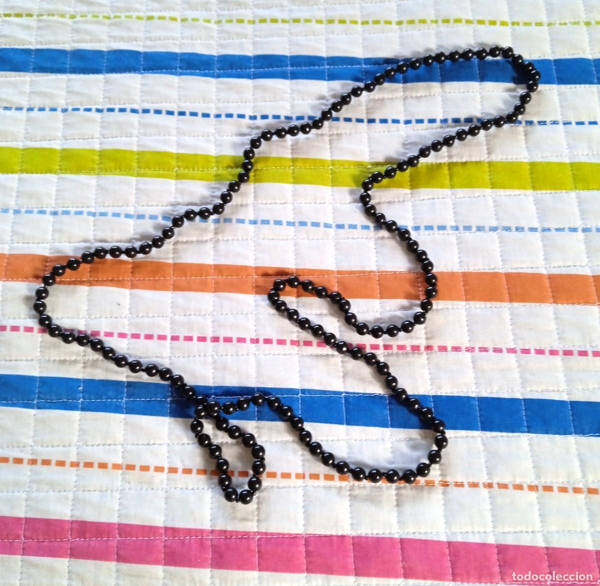 Vintage: COLLAR NEGRO DE BISUTERIA CON PERLITAS - Foto 1