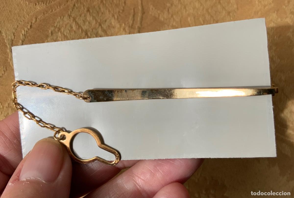 Vintage: PASADOR DE CORBATA DE PLATA DE LEY CHAPADA EN ORO - Foto 8