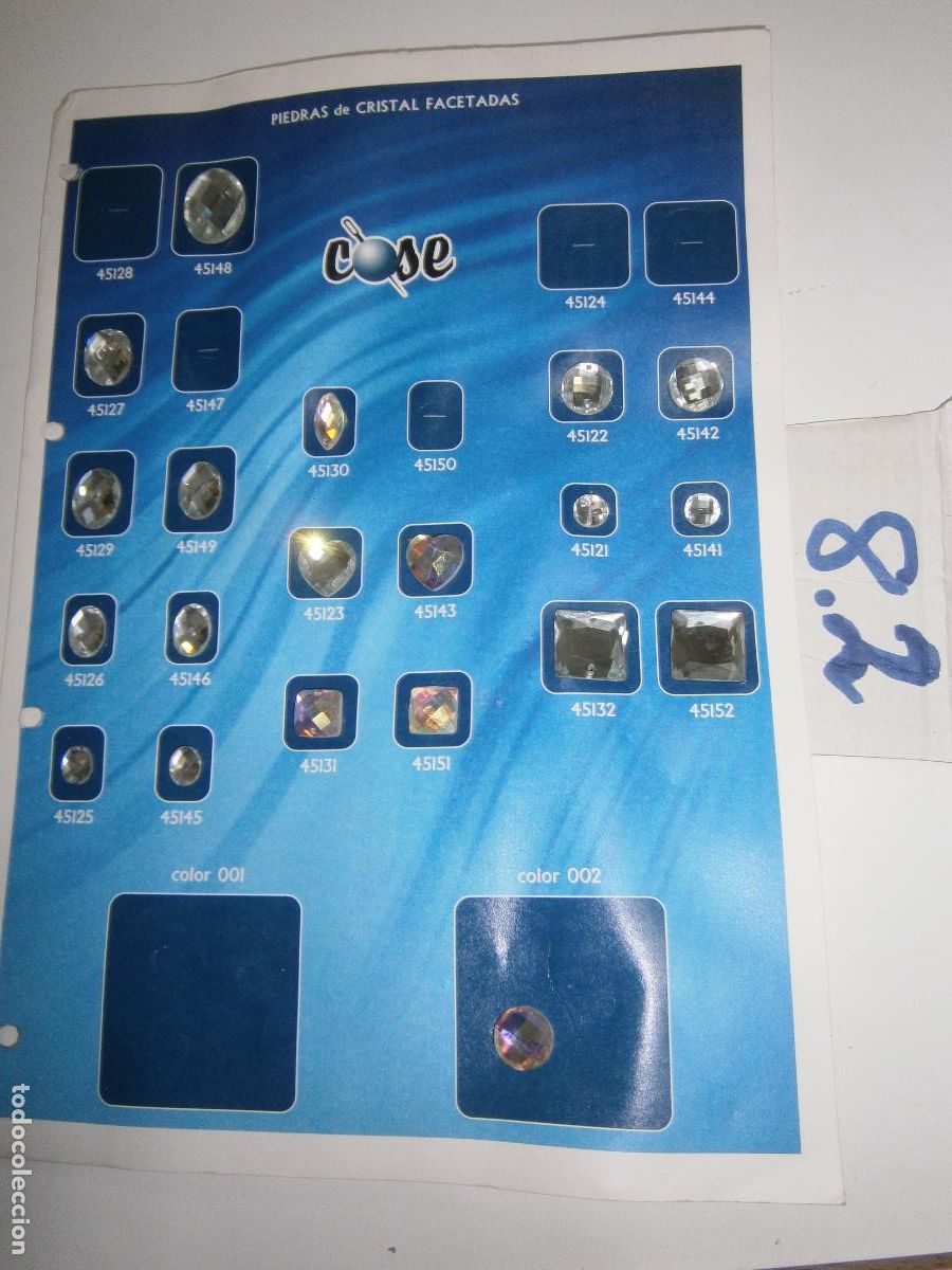 Vintage: MUESTRARIO COMPLEMENTOS - PIEDRAS DE CRISTAL - Foto 1