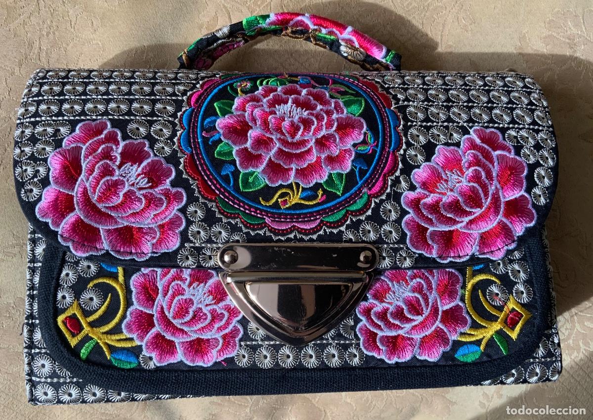 Vintage: BOLSO BORDADO FLORES - Foto 1