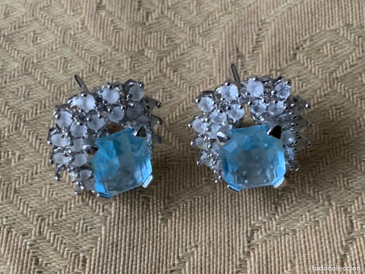 Vintage: PENDIENTES VINTAGE PLATA 925 CIERRE OMEGA - Foto 1