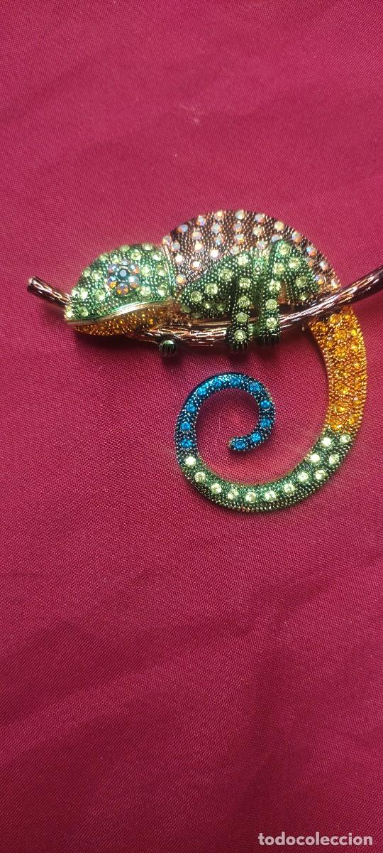 Vintage: BROCHE CAMALEON EN PEDRERIA - Foto 2