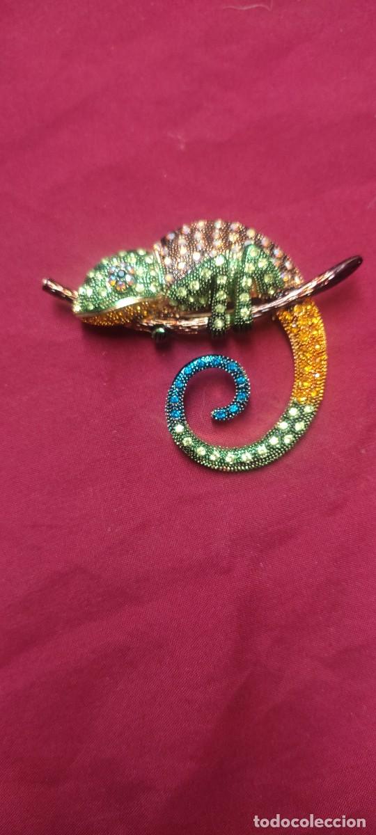 Vintage: BROCHE CAMALEON EN PEDRERIA - Foto 3
