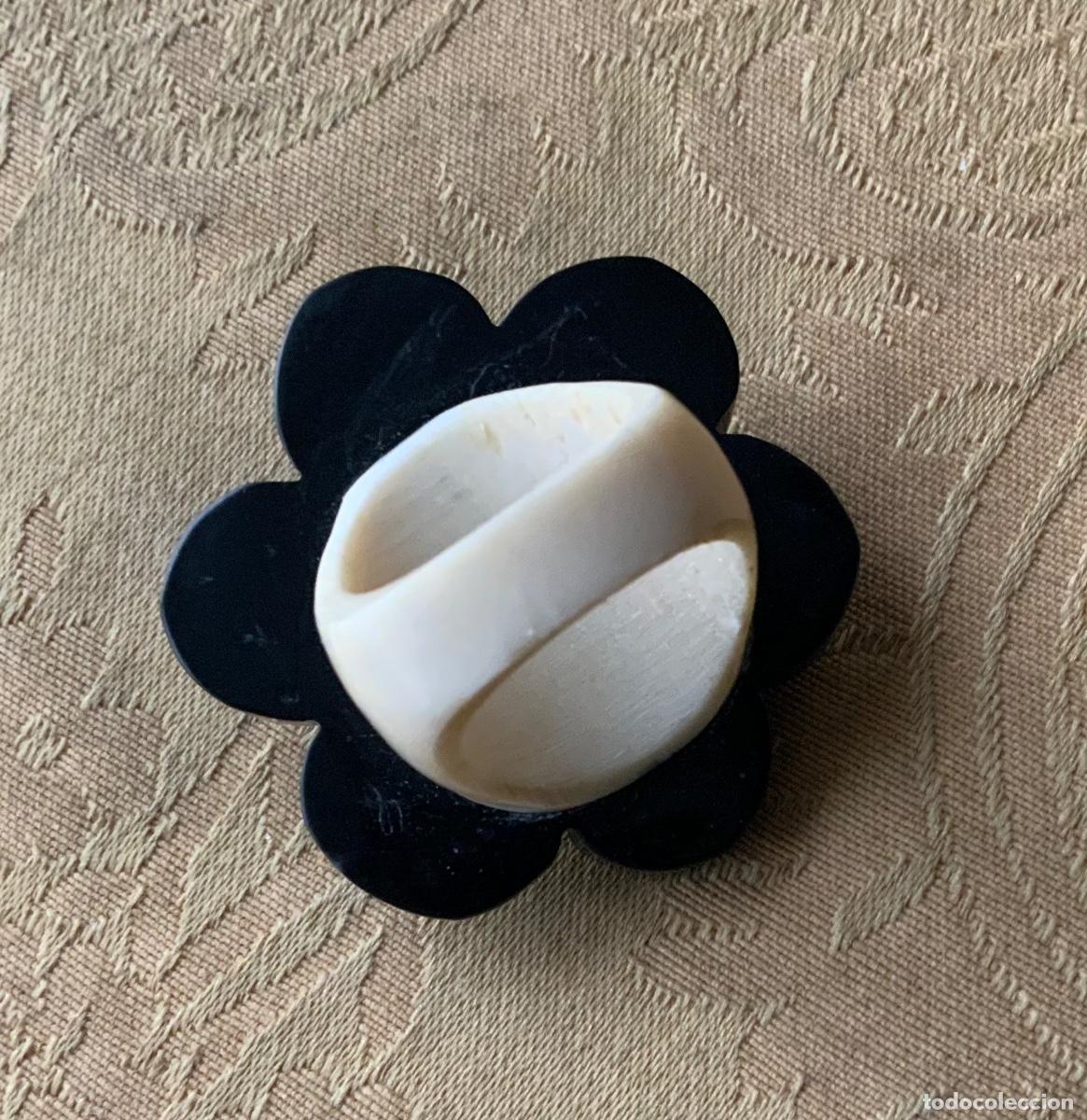 Vintage: ANILLO XL DE HUESO FORMA DE FLOR - Foto 11