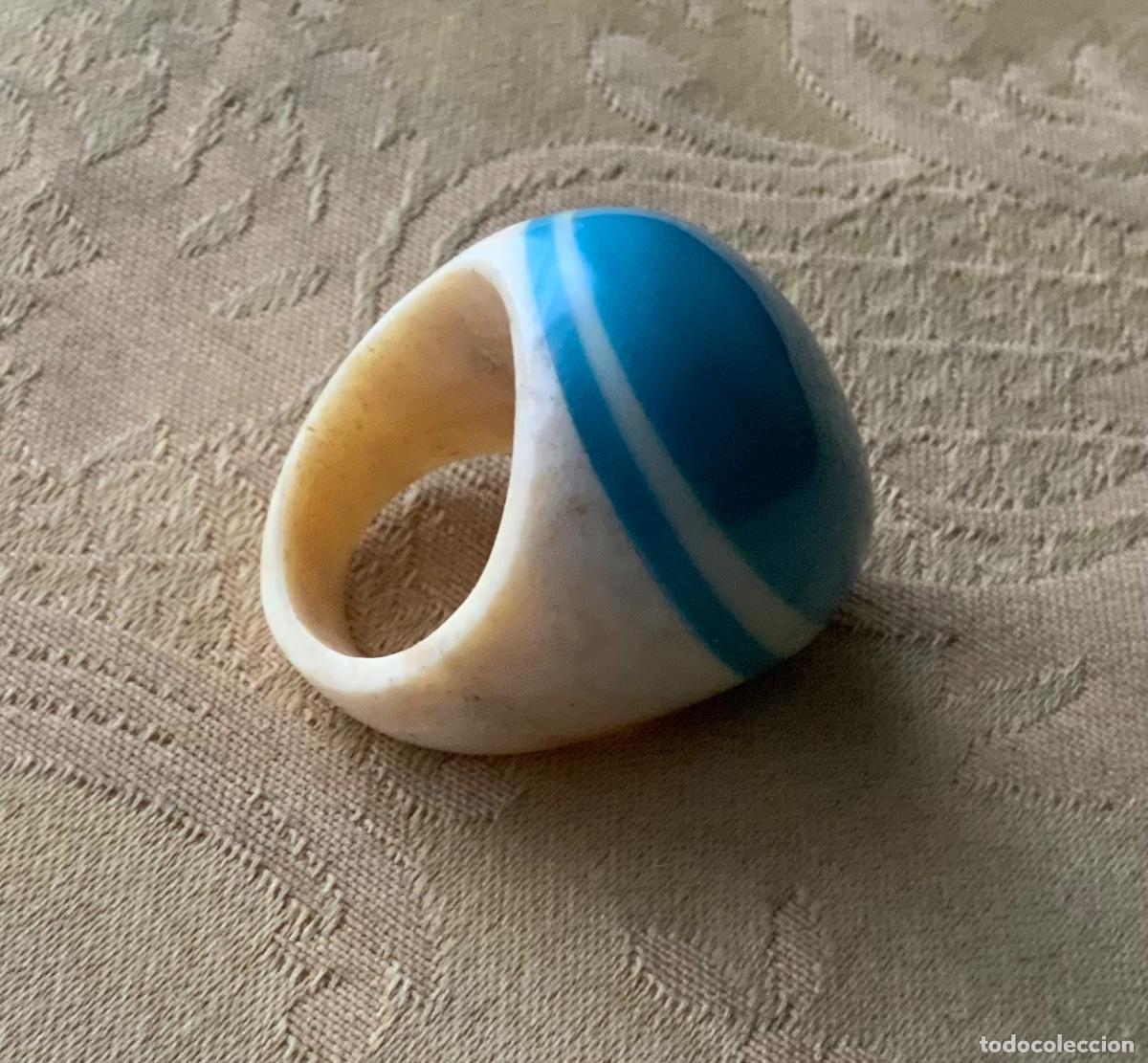 Vintage: ANILLO XL DE HUESO y AZUL TURQUESA - Foto 8