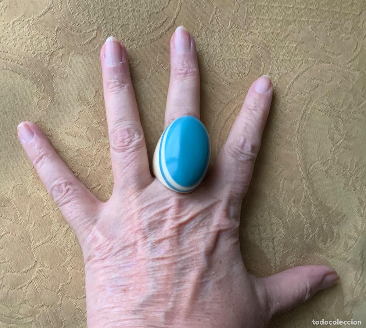 Vintage: ANILLO XL DE HUESO y AZUL TURQUESA - Foto 9