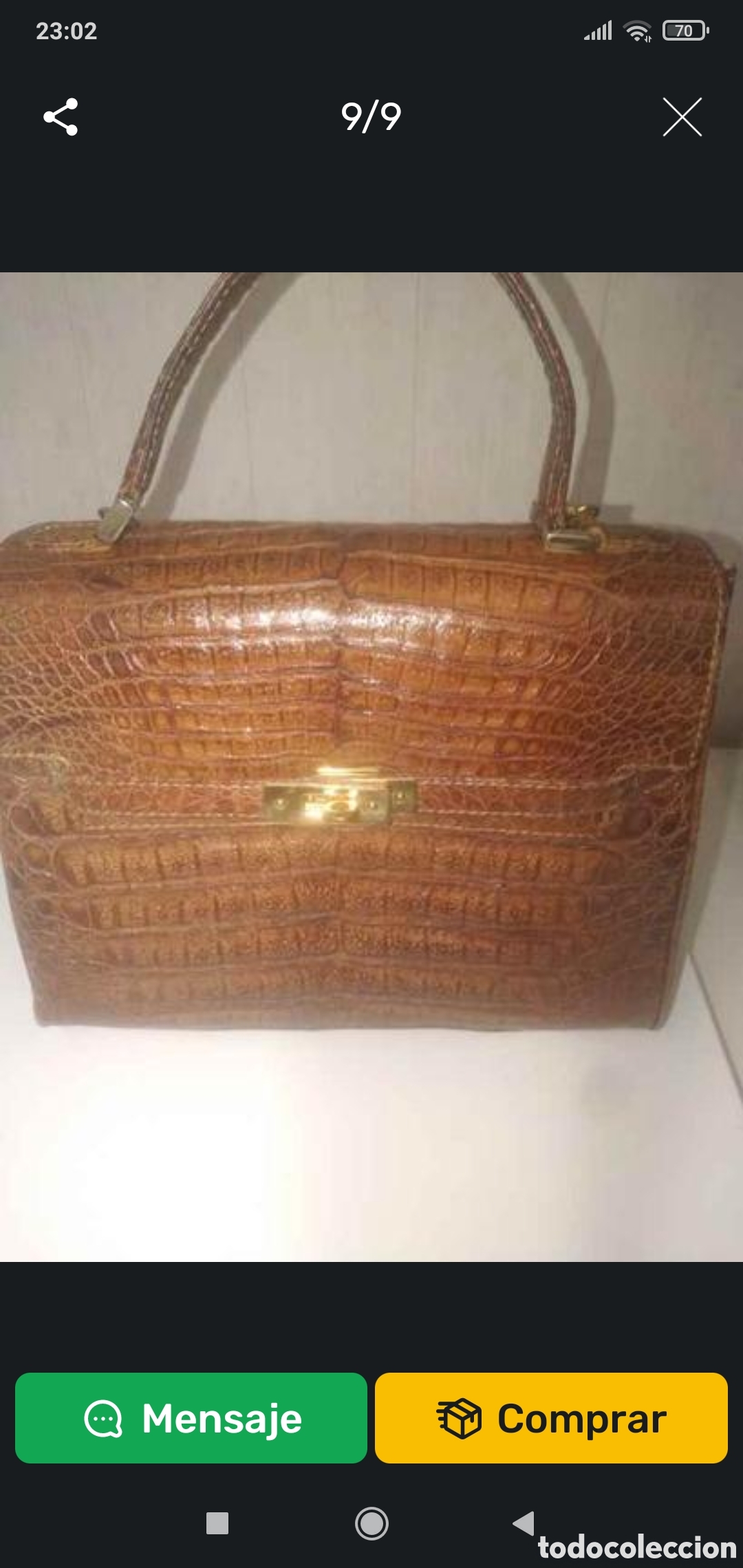 Vintage: Bolso de mano de piel - Foto 7