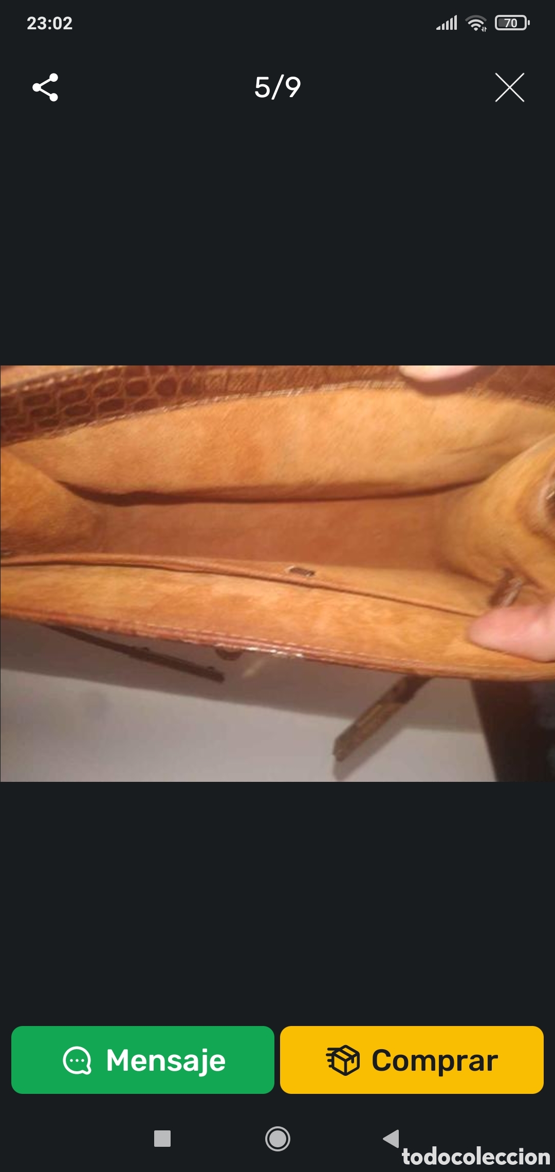Vintage: Bolso de mano de piel - Foto 9
