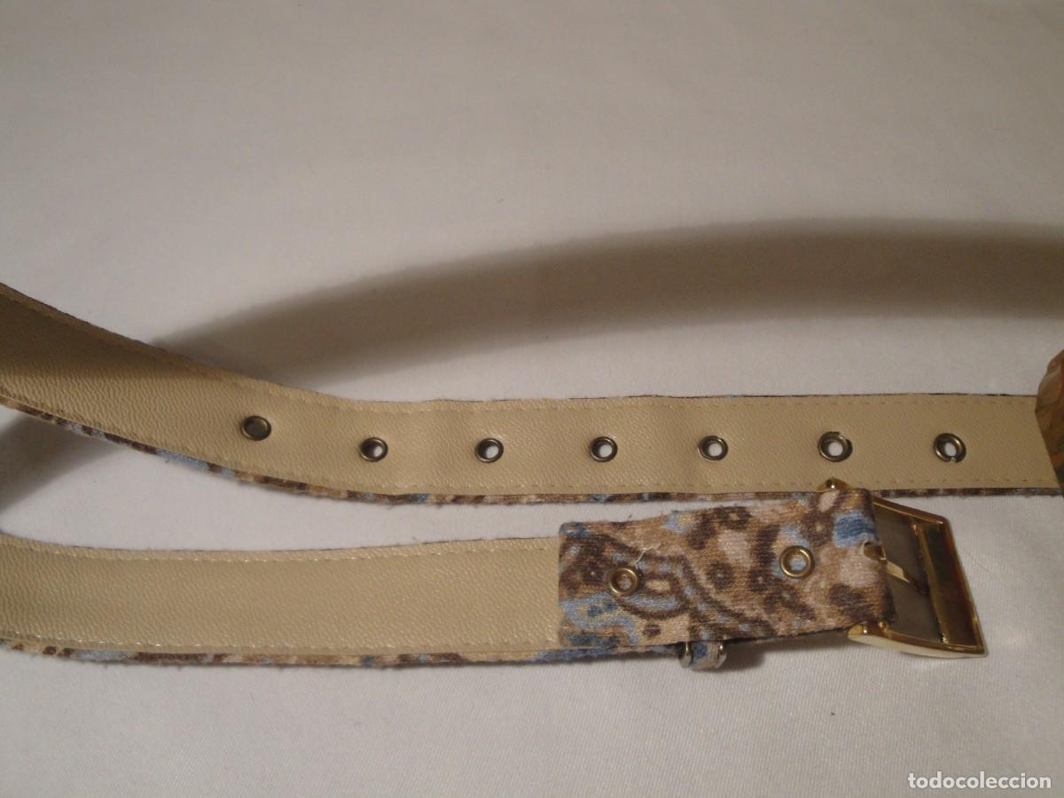 Vintage: Cintur&oacute;n en tejido punto estampado y forro beige. - Foto 5