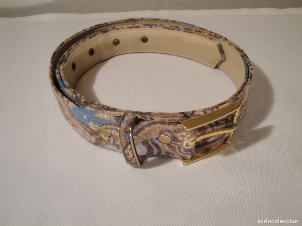 Vintage: Cintur&oacute;n en tejido punto estampado y forro beige. - Foto 6