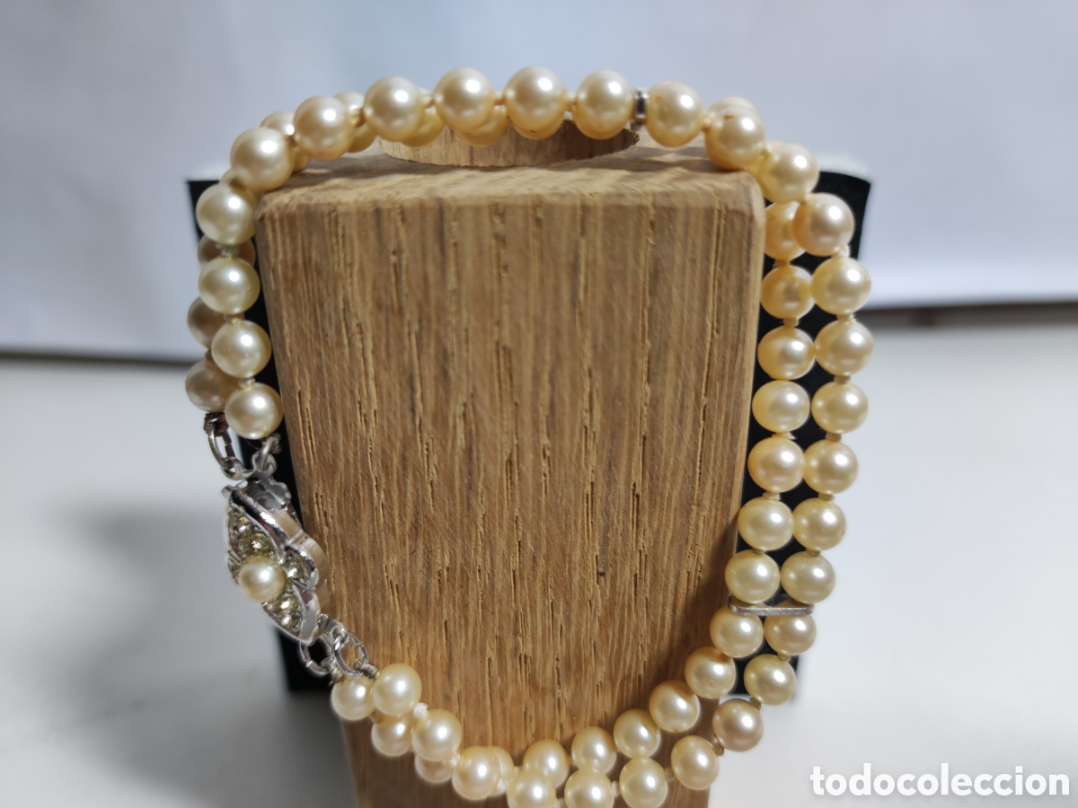 Vintage: Pulsera perlas imitaci&oacute;n - Foto 2